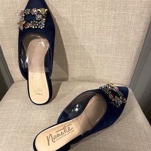 Nanette Lapore Navy Slides Size 8